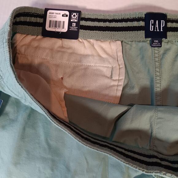 Gap Men's XXL Pull On Short 7" Inseam Elastic Waist Stretch Twill Granite Green - Picture 4 of 9